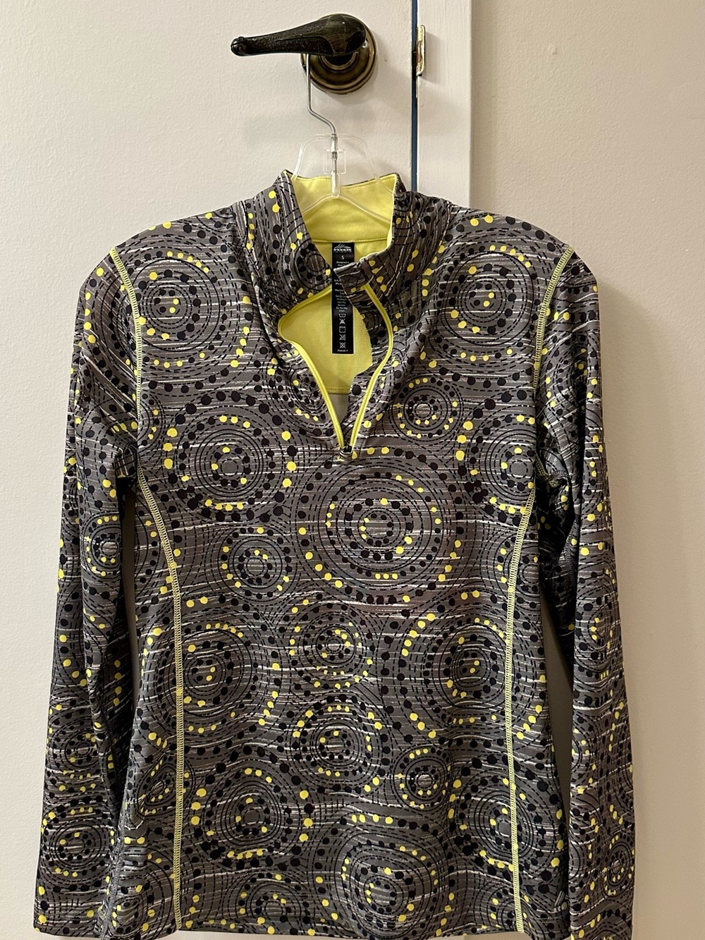 RBX Gray and Yellow Long Sleeve Quarter-Zip Performance Top
